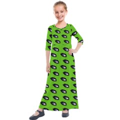 Eyes Green Kids  Quarter Sleeve Maxi Dress by snowwhitegirl