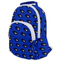 Eyes Blue Rounded Multi Pocket Backpack by snowwhitegirl