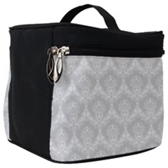 Damask Grey Make Up Travel Bag (big) by snowwhitegirl