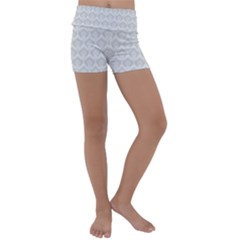 Damask Grey Kids  Lightweight Velour Yoga Shorts by snowwhitegirl