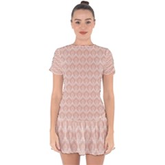 Damask Peach Drop Hem Mini Chiffon Dress by snowwhitegirl