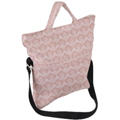 Damask Peach Fold Over Handle Tote Bag by snowwhitegirl