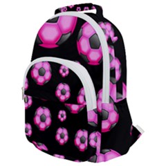 Wallpaper Ball Pattern Pink Rounded Multi Pocket Backpack by Alisyart
