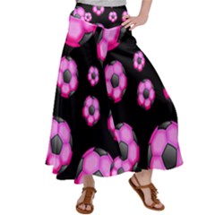 Wallpaper Ball Pattern Pink Satin Palazzo Pants by Alisyart