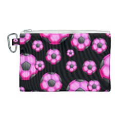 Wallpaper Ball Pattern Pink Canvas Cosmetic Bag (large)