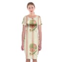 Lotus Flower Waterlily Wallpaper Classic Short Sleeve Midi Dress View1