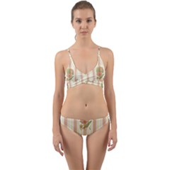 Lotus Flower Waterlily Wallpaper Wrap Around Bikini Set by Mariart