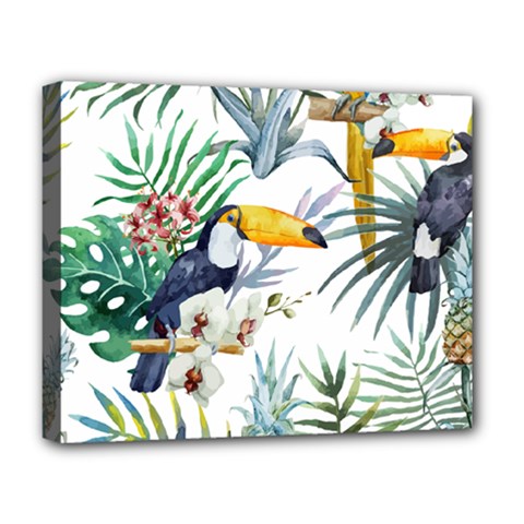 Tropical birds Deluxe Canvas 20  x 16  (Stretched)