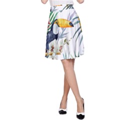 Tropical birds A-Line Skirt