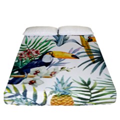 Tropical birds Fitted Sheet (California King Size)