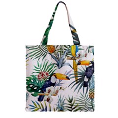 Tropical birds Zipper Grocery Tote Bag