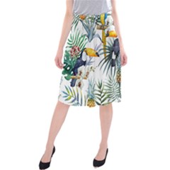 Tropical birds Midi Beach Skirt