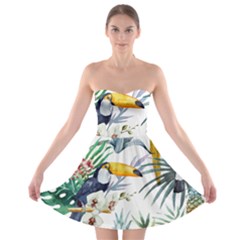 Tropical birds Strapless Bra Top Dress