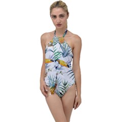 Tropical birds Go with the Flow One Piece Swimsuit