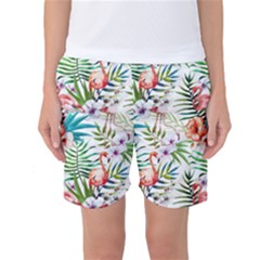 Tropical flamingos Women s Basketball Shorts