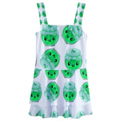 Kawaii Lime Jam Jar Pattern Kids  Layered Skirt Swimsuit by snowwhitegirl