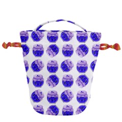 Kawaii Blueberry Jam Jar Pattern Drawstring Bucket Bag by snowwhitegirl