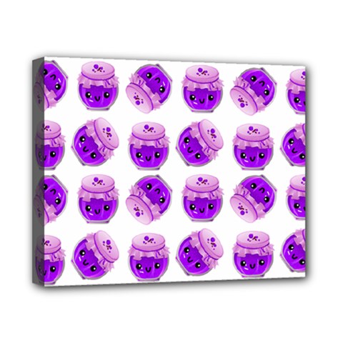 Kawaii Grape Jam Jar Pattern Canvas 10  X 8  (stretched) by snowwhitegirl