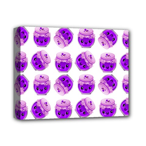 Kawaii Grape Jam Jar Pattern Deluxe Canvas 14  X 11  (stretched)