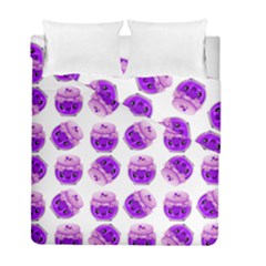 Kawaii Grape Jam Jar Pattern Duvet Cover Double Side (full/ Double Size) by snowwhitegirl