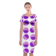 Kawaii Grape Jam Jar Pattern Classic Short Sleeve Midi Dress by snowwhitegirl