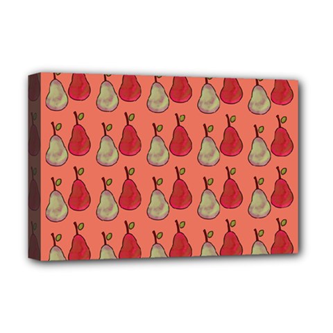 Pears Red Deluxe Canvas 18  X 12  (stretched)