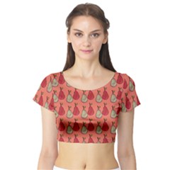 Pears Red Short Sleeve Crop Top by snowwhitegirl