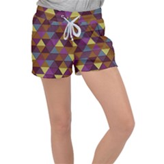 Fall Geometric Pattern Women s Velour Lounge Shorts by snowwhitegirl