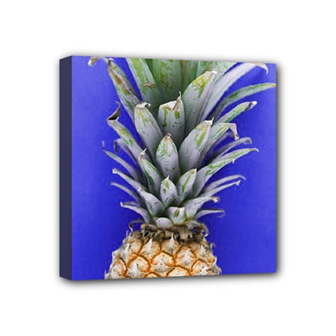 Pineapple Blue Mini Canvas 4  X 4  (stretched)