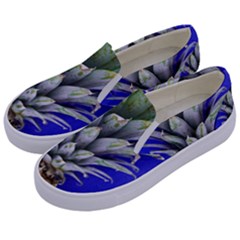 Pineapple Blue Kids  Canvas Slip Ons by snowwhitegirl