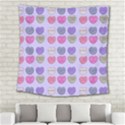 Valentine Hearts Lilac Square Tapestry (Large) View2