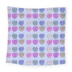 Valentine Hearts Blue Square Tapestry (large)