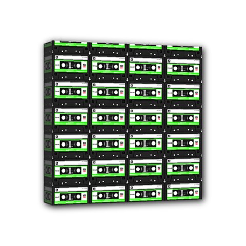 Green Cassette Mini Canvas 4  x 4  (Stretched)