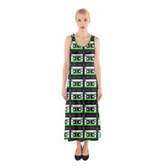 Green Cassette Sleeveless Maxi Dress