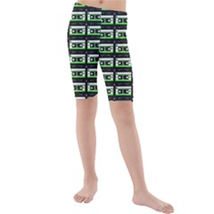 Green Cassette Kids  Mid Length Swim Shorts