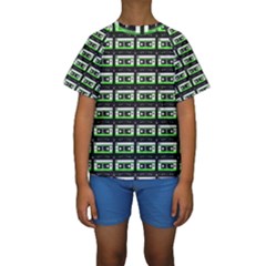 Green Cassette Kids  Short Sleeve Swimwear