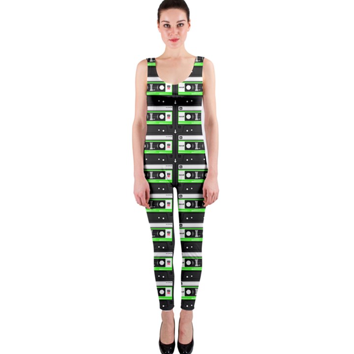 Green Cassette One Piece Catsuit