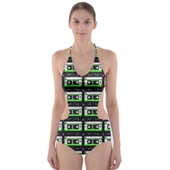 Green Cassette Cut-Out One Piece Swimsuit