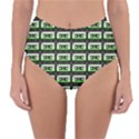 Green Cassette Reversible High-Waist Bikini Bottoms View3