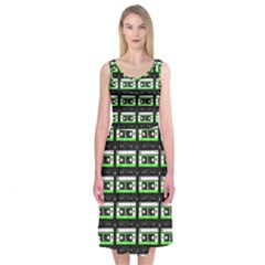Green Cassette Midi Sleeveless Dress