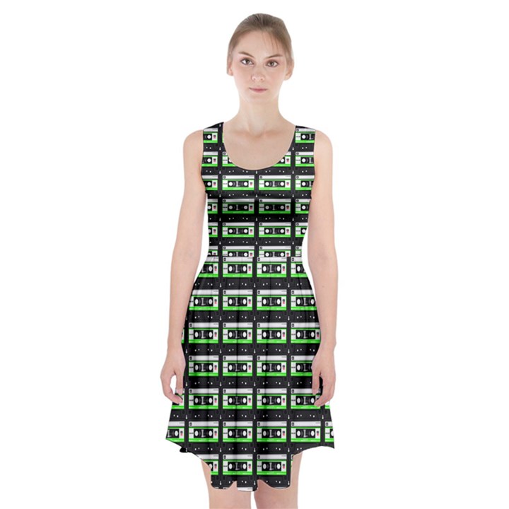 Green Cassette Racerback Midi Dress
