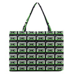 Green Cassette Zipper Medium Tote Bag