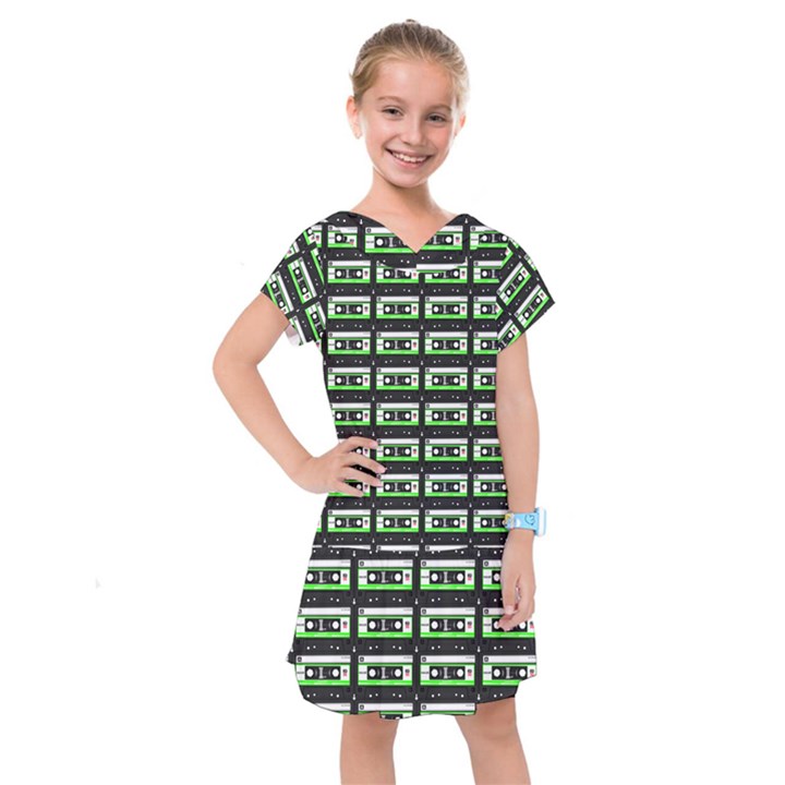 Green Cassette Kids  Drop Waist Dress