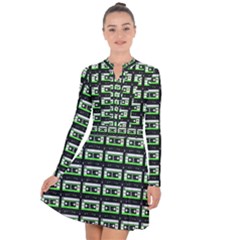 Green Cassette Long Sleeve Panel Dress