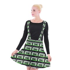 Green Cassette Suspender Skater Skirt