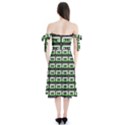 Green Cassette Shoulder Tie Bardot Midi Dress View2