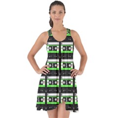 Green Cassette Show Some Back Chiffon Dress