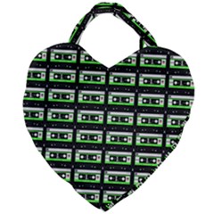 Green Cassette Giant Heart Shaped Tote