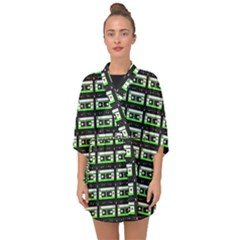 Green Cassette Half Sleeve Chiffon Kimono