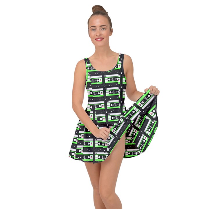 Green Cassette Inside Out Casual Dress